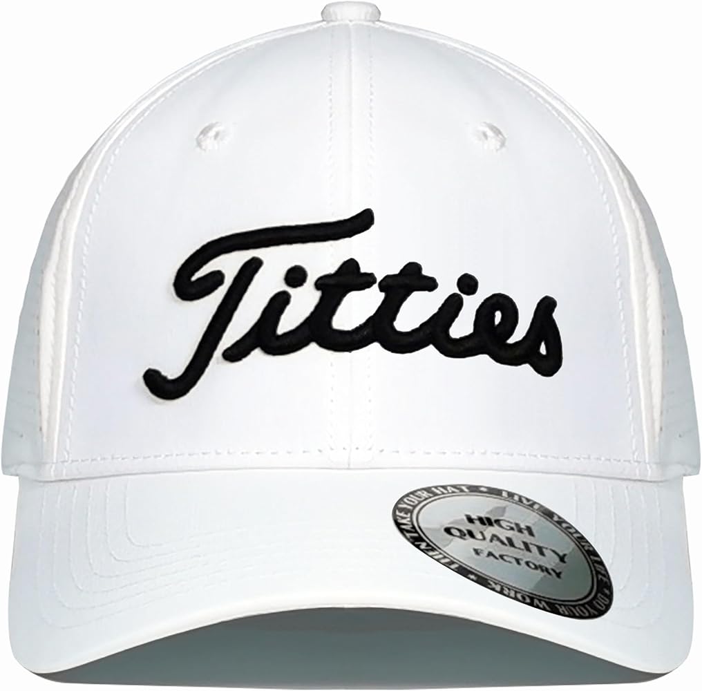 Titties Hat Tittiess Golf Hats for Men Women,Funny Tittes Hat, Titliest Cap, White and Black