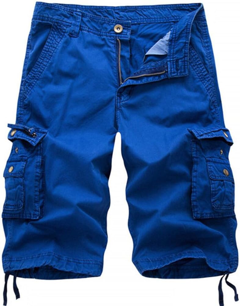 MR. R Men's Multi-Pocket Knee Length Cargo Shorts