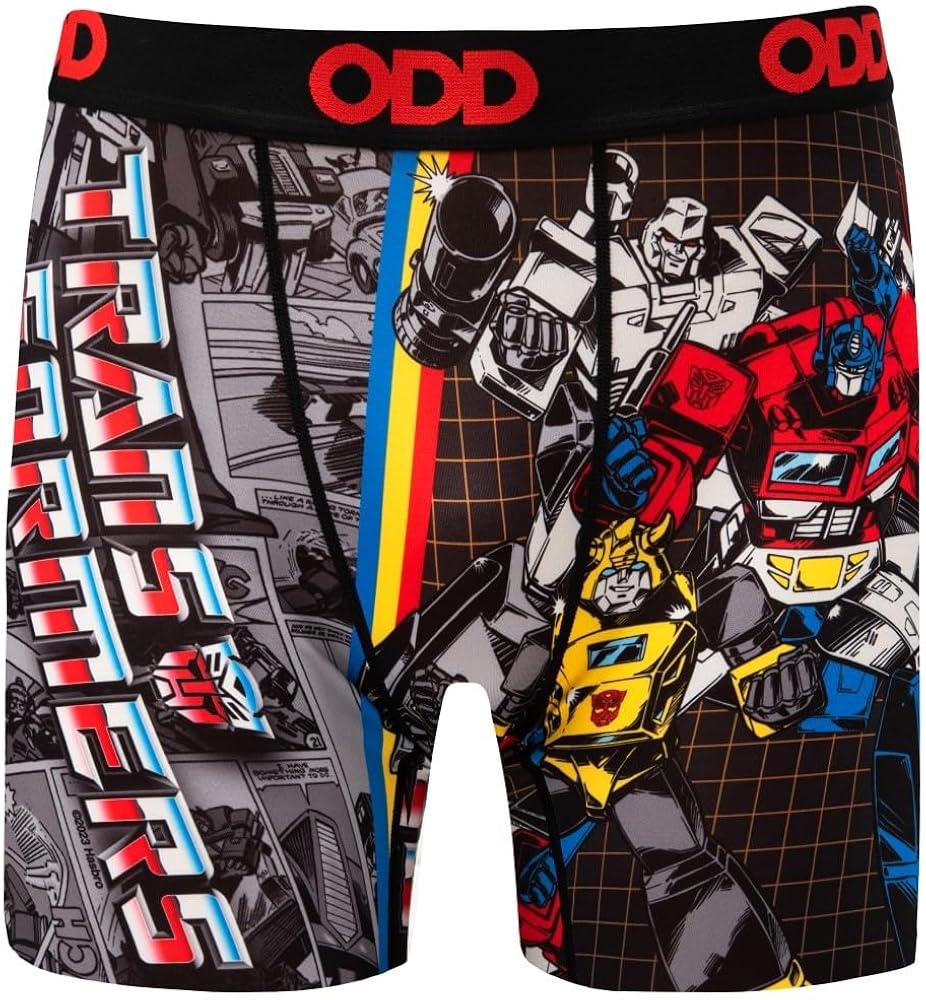 Odd Sox Men's Boxer Brief, Transformers, G.I. Joe, Power Rangers Cartoon Styles