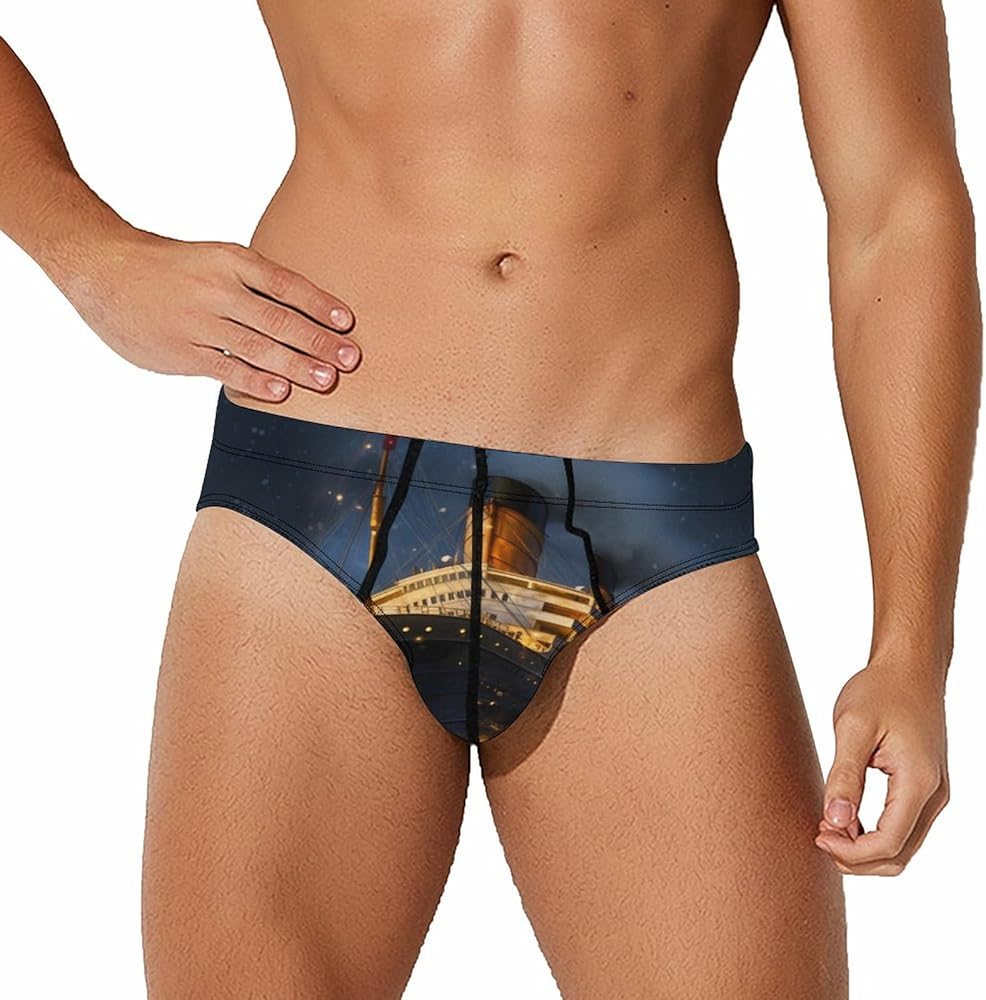 Titanic Cruise Ship Voyage Men's Underwear Soft Lightweight Low Rise Briefs Stretch Trunks