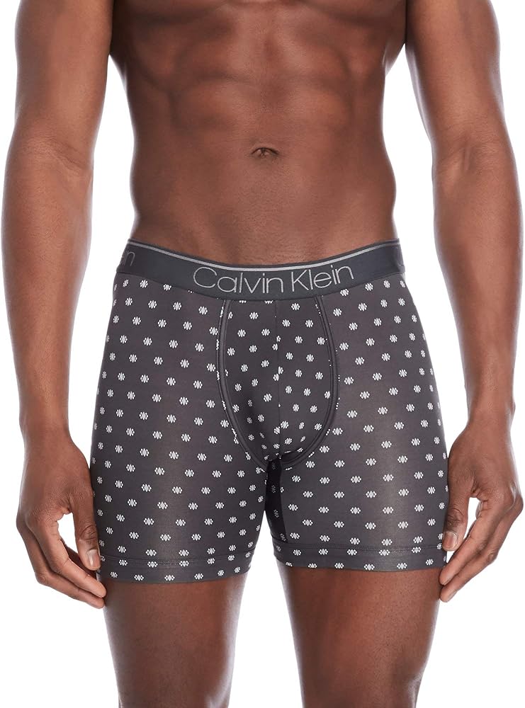 Calvin Klein Men`s Microfiber Boxer Brief (Dark Charcoal(NP2118-038)/Silver, Small)