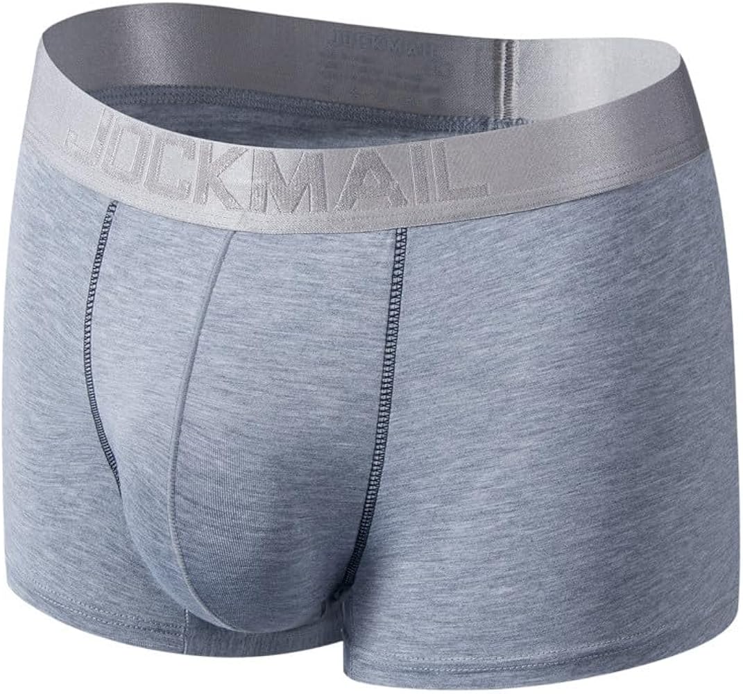 JOCKMAIL Men Boxer Shorts Modal Soft Underwear Micro Separate Pouches Health Care Boxer briefs (XL, Lightgray)