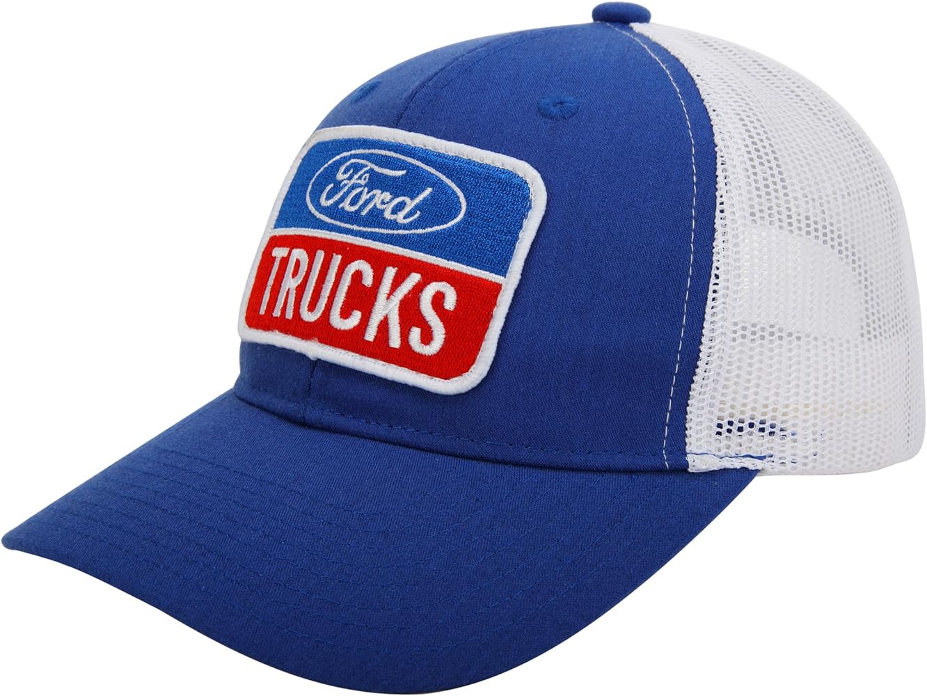 Ford Trucks Chino Twill and Mesh Patch Trucker Hat | Baseball Cap for Men Blue