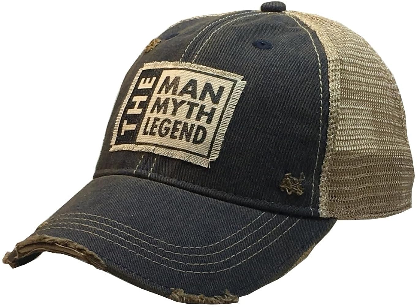 VINTAGE LIFE Distressed Baseball Hats for Men Funny Trucker Hats with Sayings (The Man, The Myth, The Legend (Navy Blue))