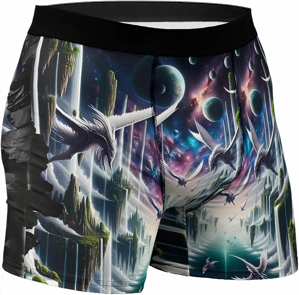 Epic Galactic Dragons Boxer Briefs - Space-Themed Fantasy Underwear