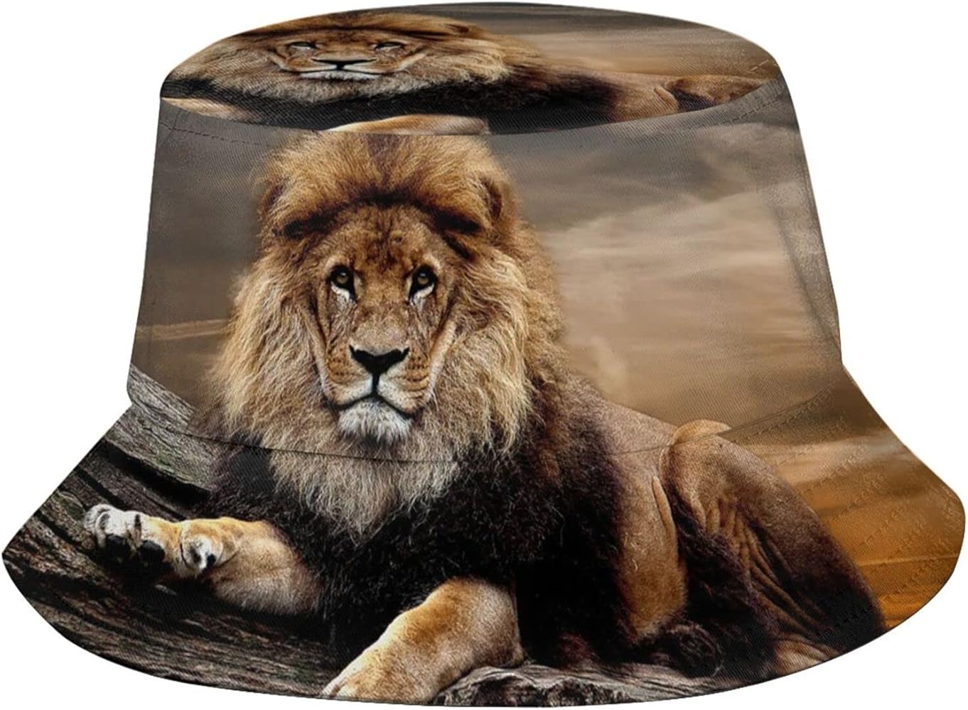 Funny Lion Bucket Hats Summer Travel Beach Sun Hat Outdoor Animal Cap Unisex Women Men