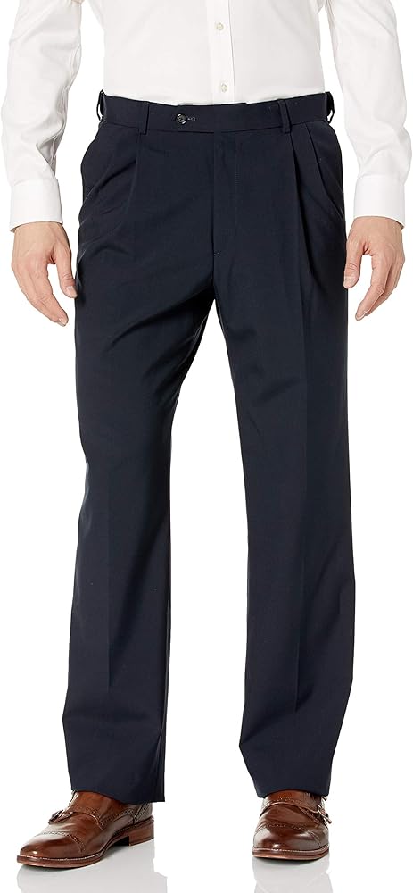 Palm Beach Men's Expander Double Reverse Pleats Washable Dress Pant