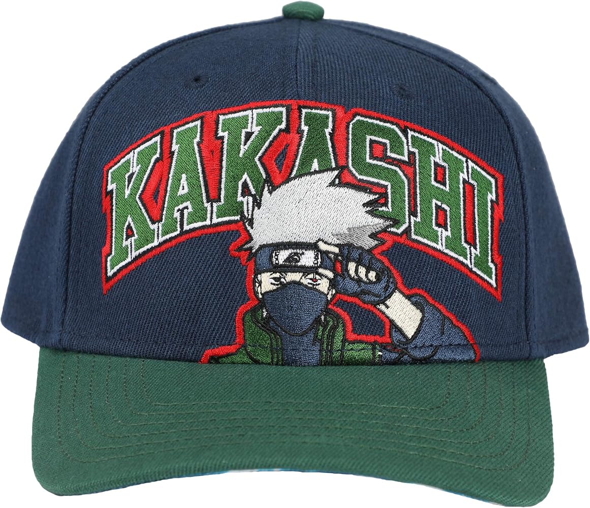 Naruto Kakashi Embroidered Precurve Snap Back Hat