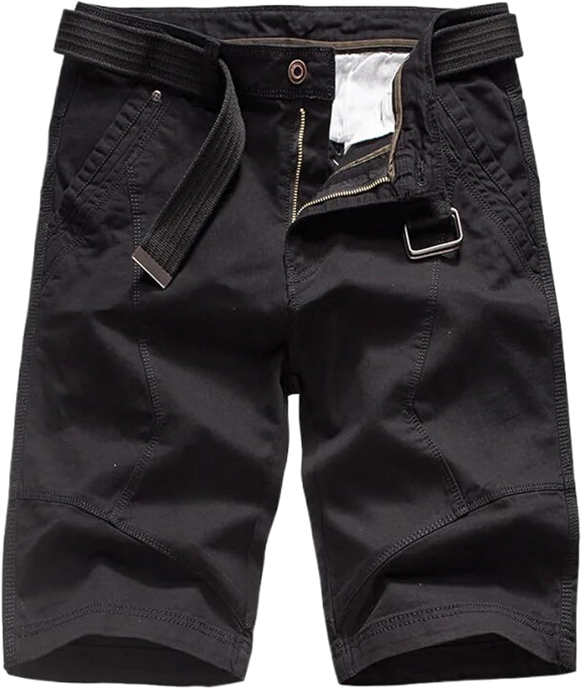 Men's Cargo Shorts Loose Work Casual Shorts No Belt