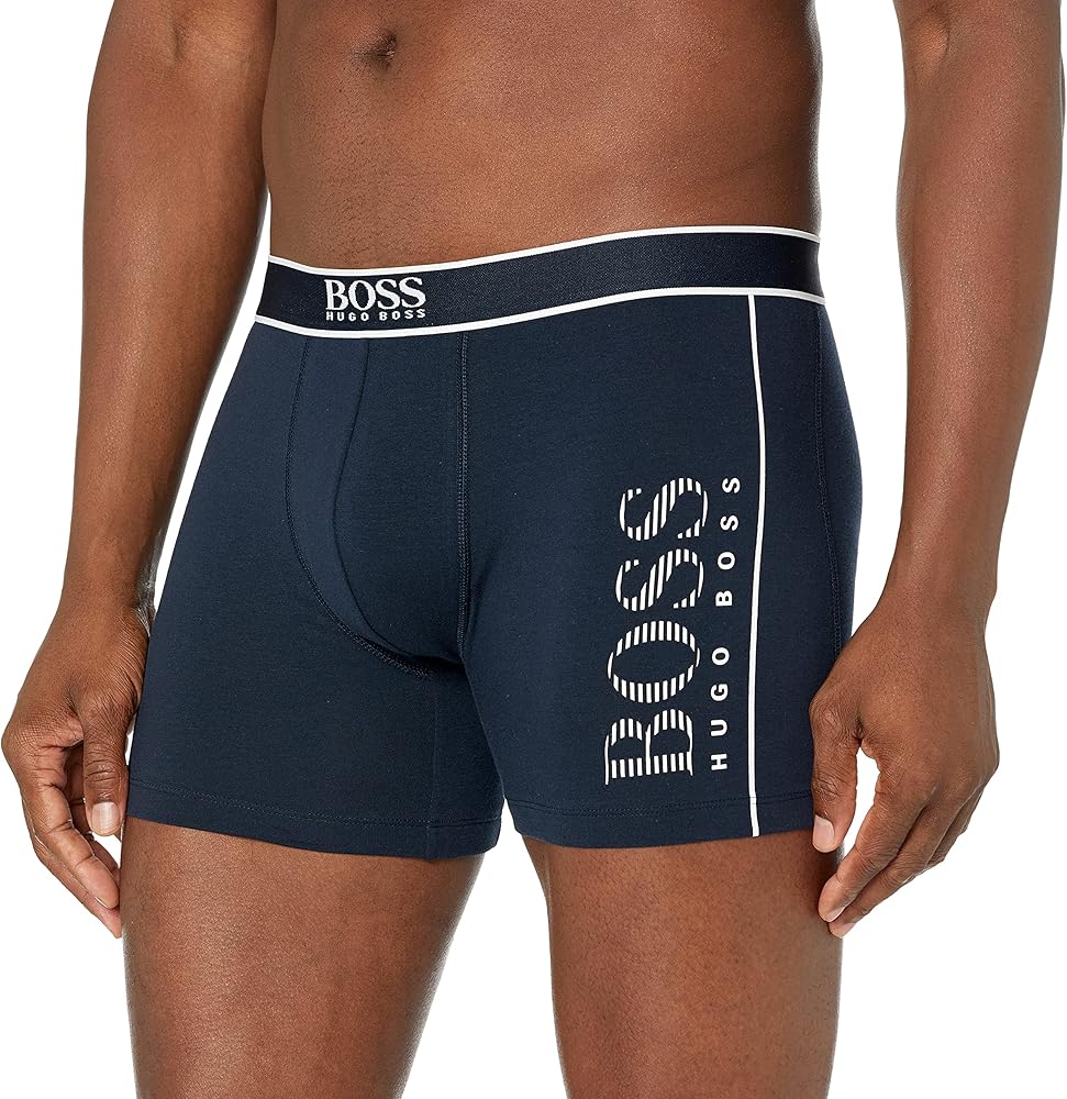 BOSS mens Boxer Brief 24 Logo Underwear, Yale Blue, Large US