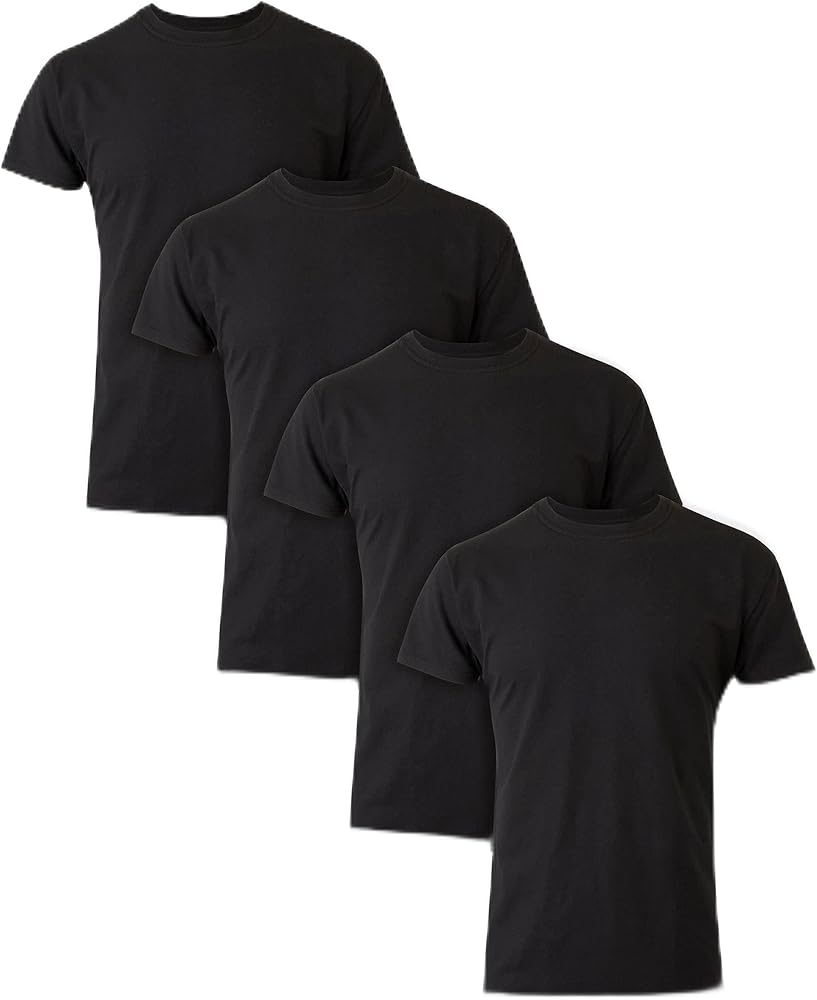 Hanes Mens Ultimate Cotton Big T-Shirt 4-Pack, 2XB, Black/Grey