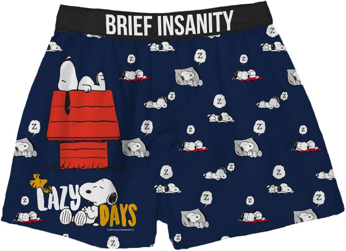 BRIEF INSANITY Peanuts Comfortable Fit Boxer Shorts | Joe Cool, Snoopy Friends, Lazy Days Funny & Cute Snoopy Unisex