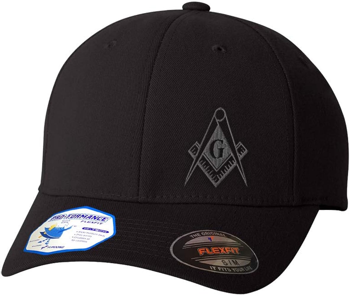 Flexfit Left Side Panel Mason Gray Thread Embroidery Hats for Men & Women