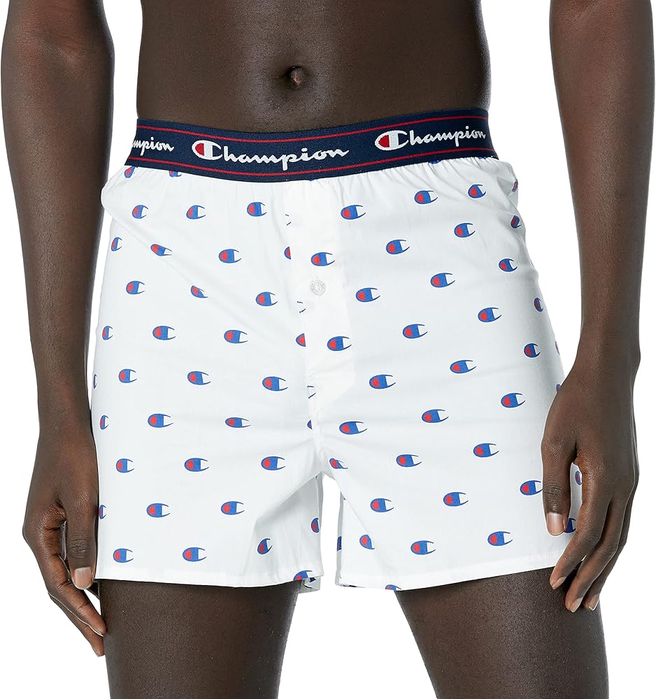 Champion Men's Print Woven Boxer