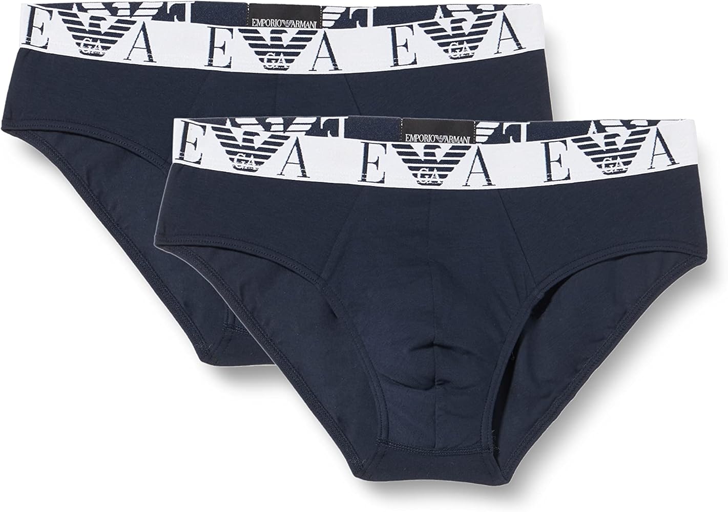 Emporio Armani Men's 2 Pack Bold Monogram Elastic Band Briefs