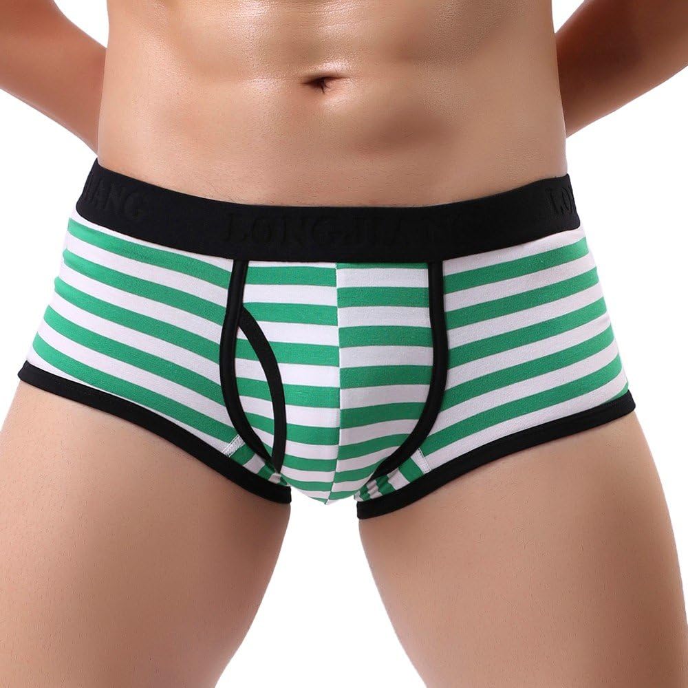 Colorful Underwear for Men Shorts Sexy Pouch Mens Striped Breathe Underpants Briefs Mens Underwear Fly Front