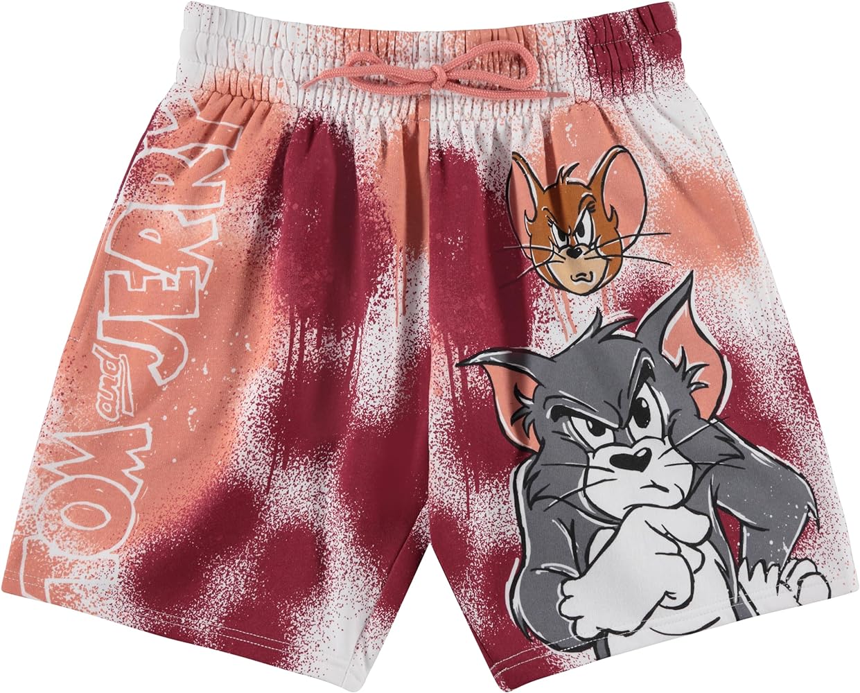 Mens Tom & Jerry Battle Shorts - Classic Hanna-Barbera Shorts - Vintage Cartoon Allover Shorts