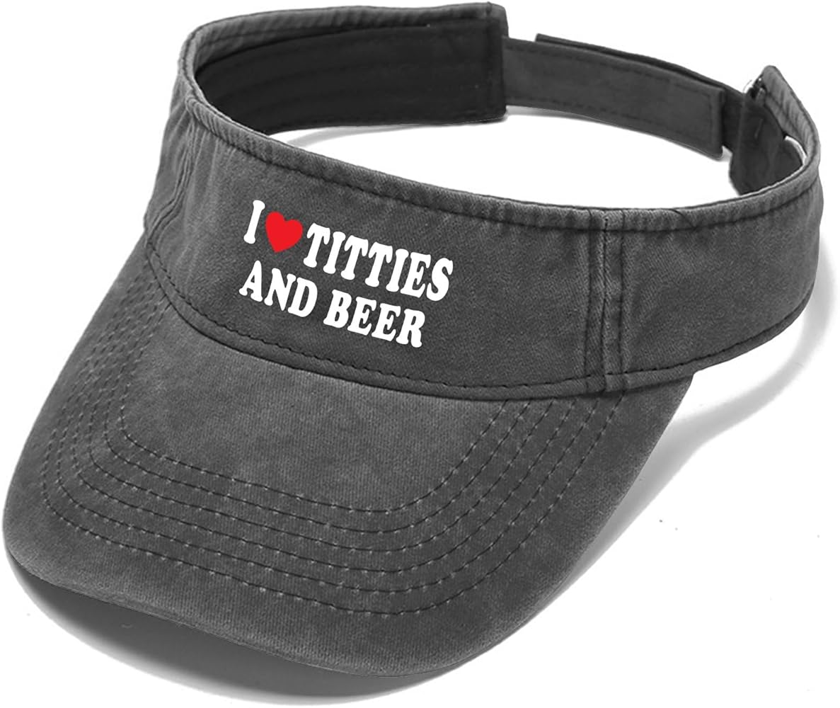 I Love Titties and Beer Hat Sun Visor for Adult Golf Hats Funny Sports Visor Cap