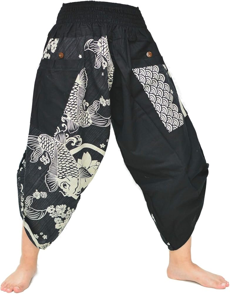 Siamrose Samurai Harem pants men women Yoga Ninja pants Handmade from cotton