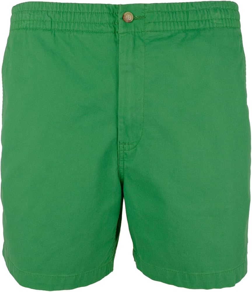 Men's Stretch Classic-Fit Flat-Front Chino Shorts Green Large