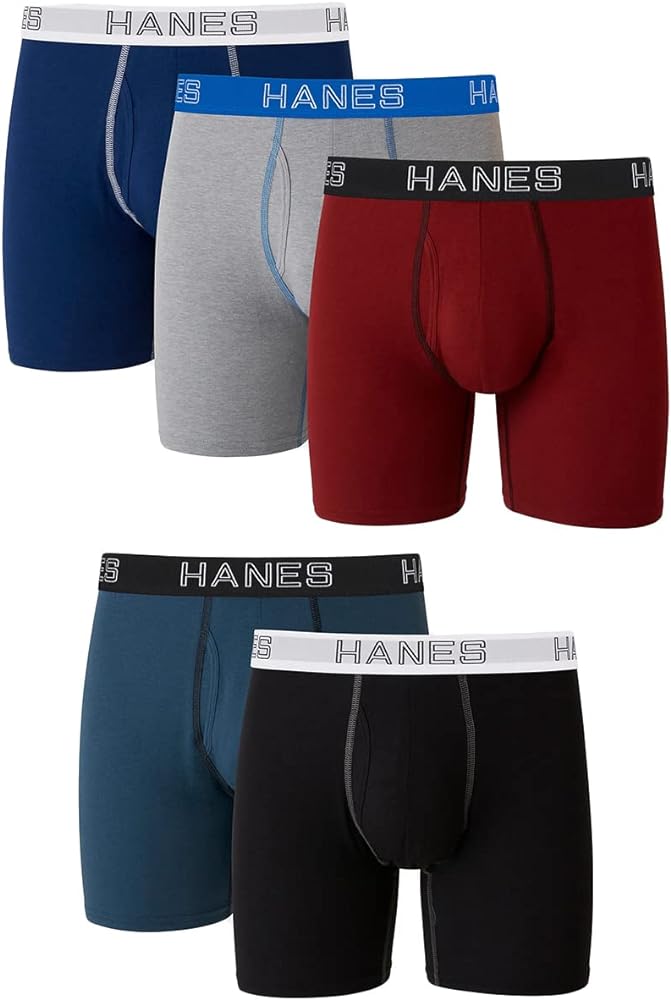 Hanes Men's Ultimate Stretch Boxer Briefs, 5-Pack Assorted Colors XL