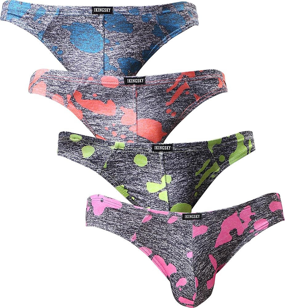 IKINGSKY Men's Camouflage Thong Underwear Sexy Low Rise T-back Underwear