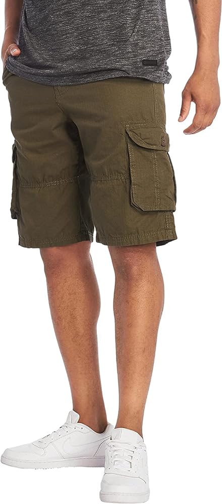 Southpole Men's Ripstop Belted Cargo Shorts