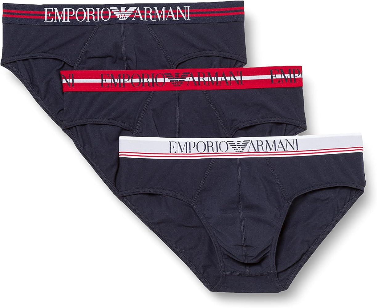 Emporio Armani Men's Mixed Waistband 3-Pack Brief