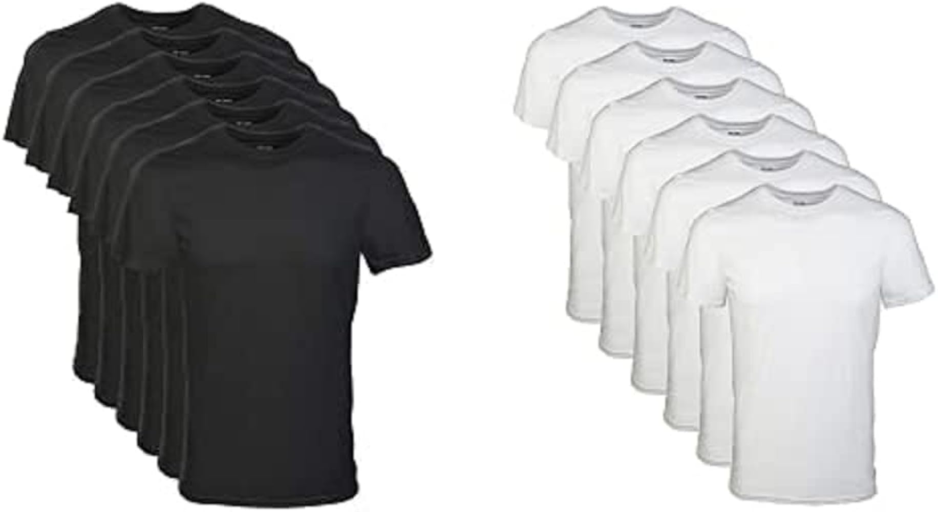 Gildan Men's Crew T-Shirt Multipack, Black, 2X-Large Men's Crew T-Shirt Multipack, White, XX-Large