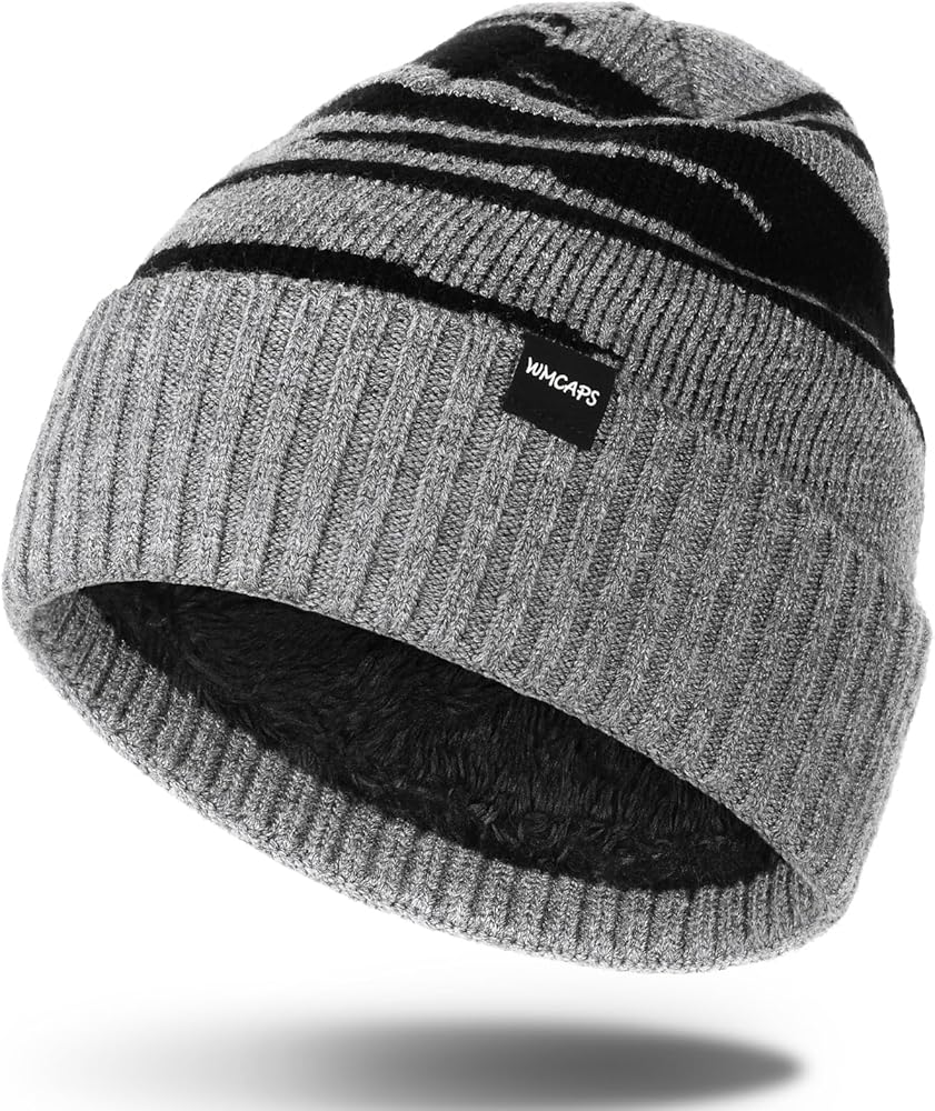 Wmcaps Beanie Hats for Men Women, Winter Fleece Lined kint Warm Skull Stocking Cap