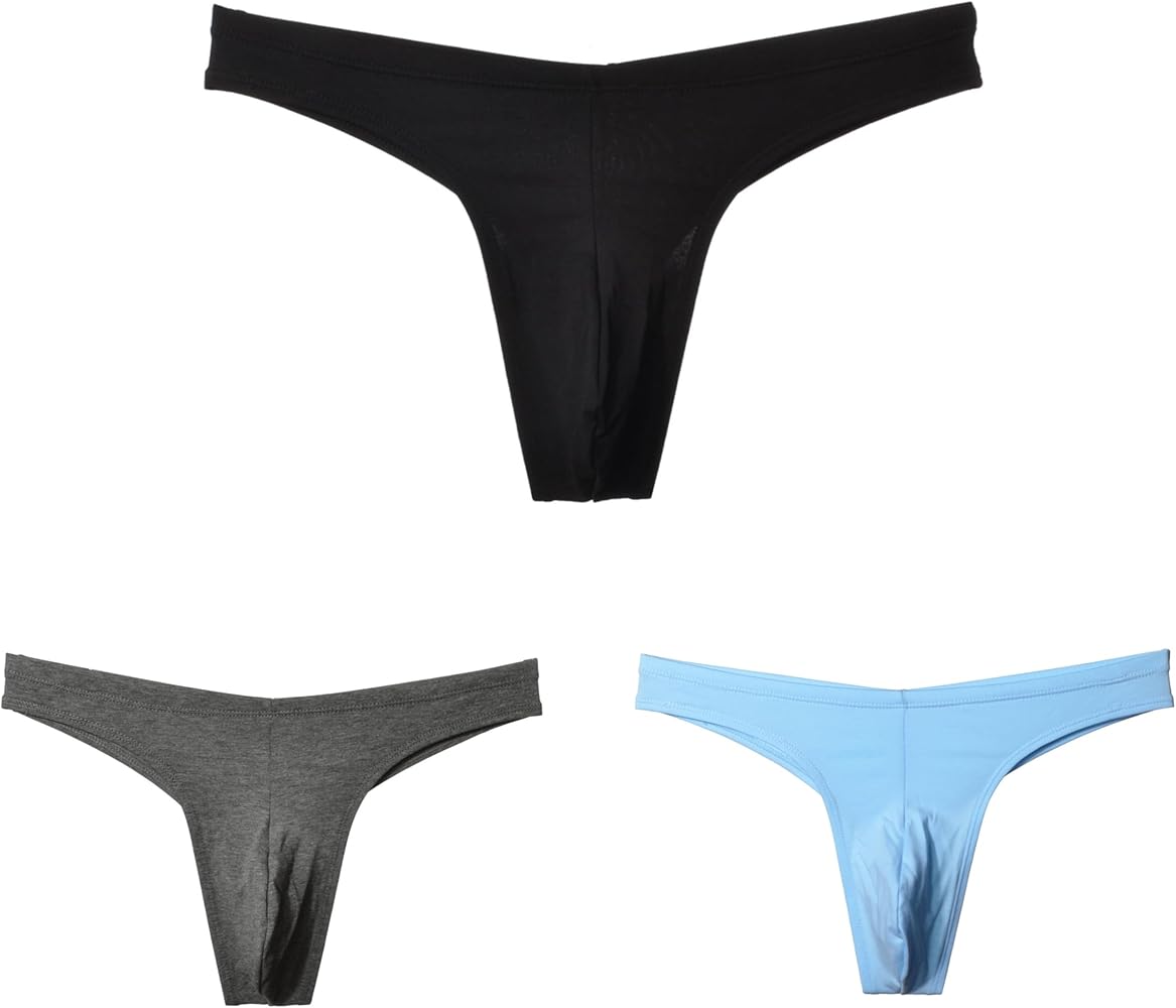 SOOMOOD Men's Cotton Thong Sports T-back Sexy Classic 3 Pack