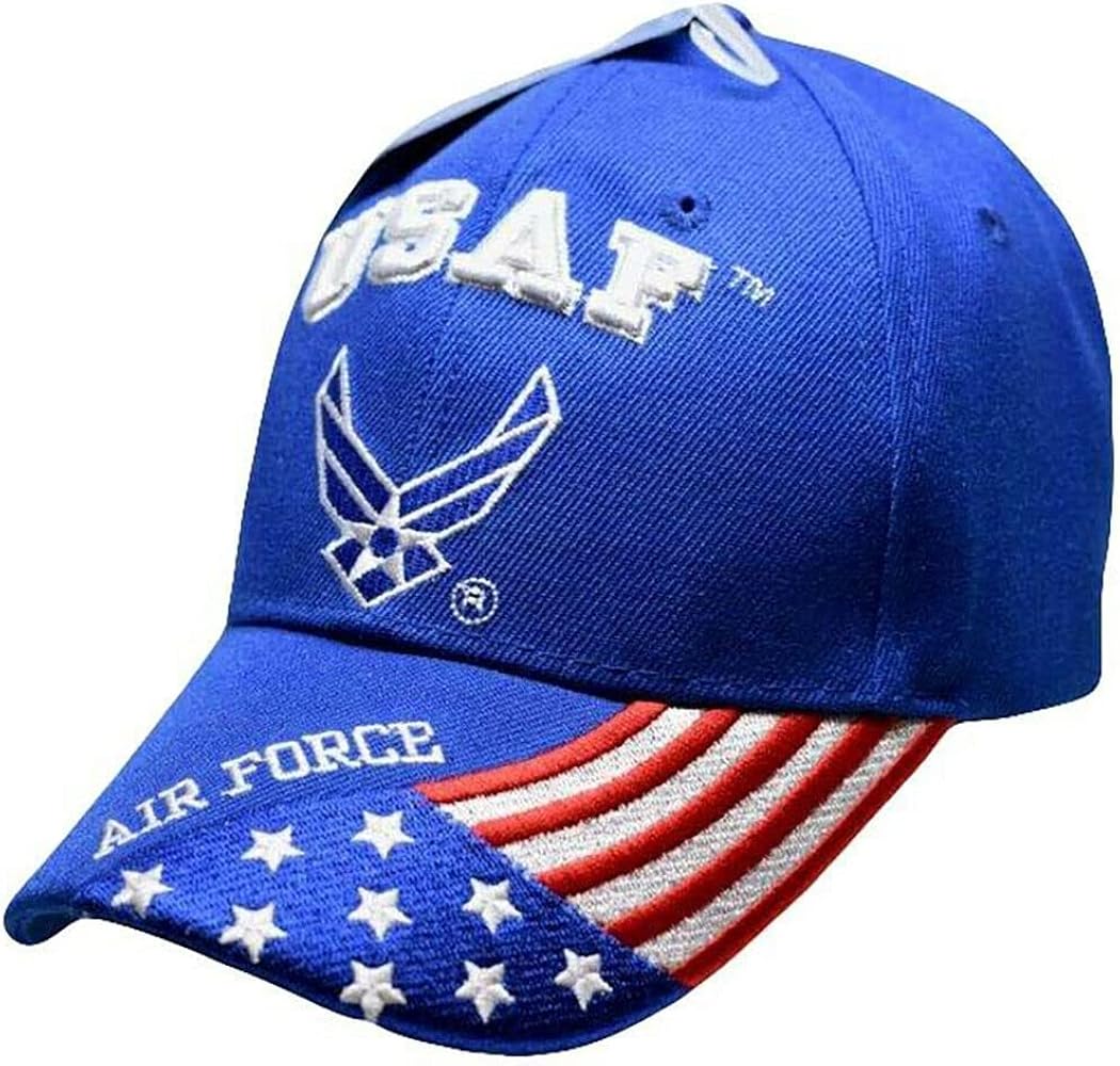 Ant Enterprises U.S. Air Force Wings USA Patriotic Flag Royal Blue Embroidered Cap Hat Licensed