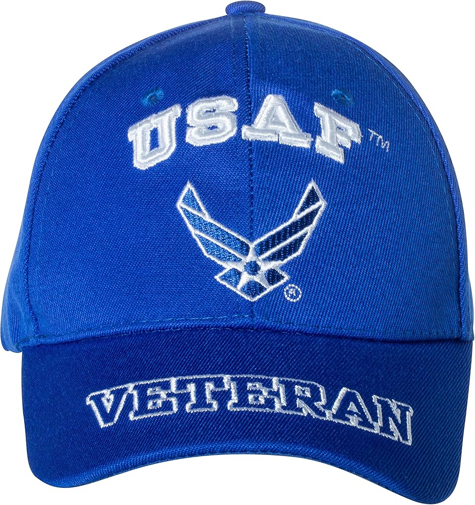 Officially Licensed United States Air Force USAF Veteran Embroidered Adjustable Baseball Cap Blue