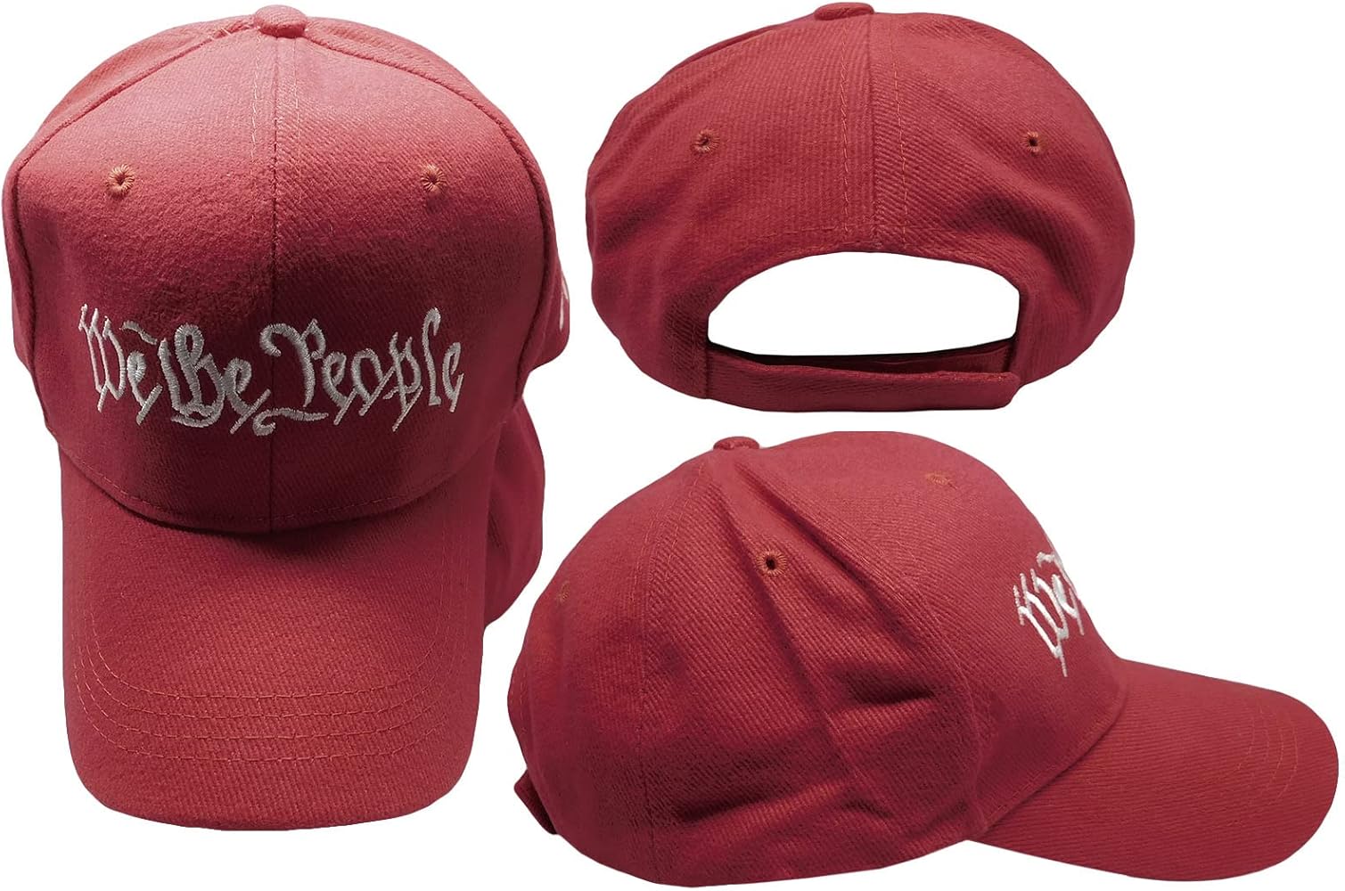 We The People Since 1776 Red/White 100% Cotton Adjustable Embroidered Hat Cap