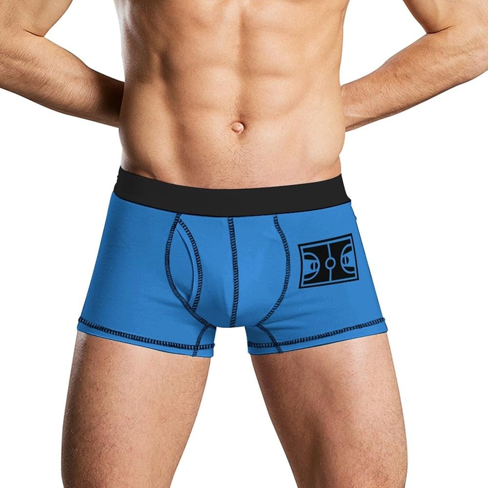 Basketball Court Men's Boxer Briefs Soft Lightweight Underwear Stretch Trunks