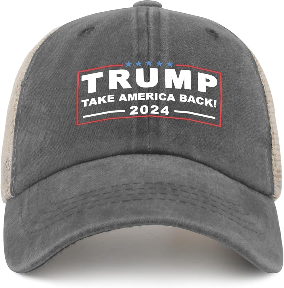 Trump 2024 Trucker Hat Trump 2024 Take America Back Hat Trucker Hat Men Vintage Mesh Cap for Summer