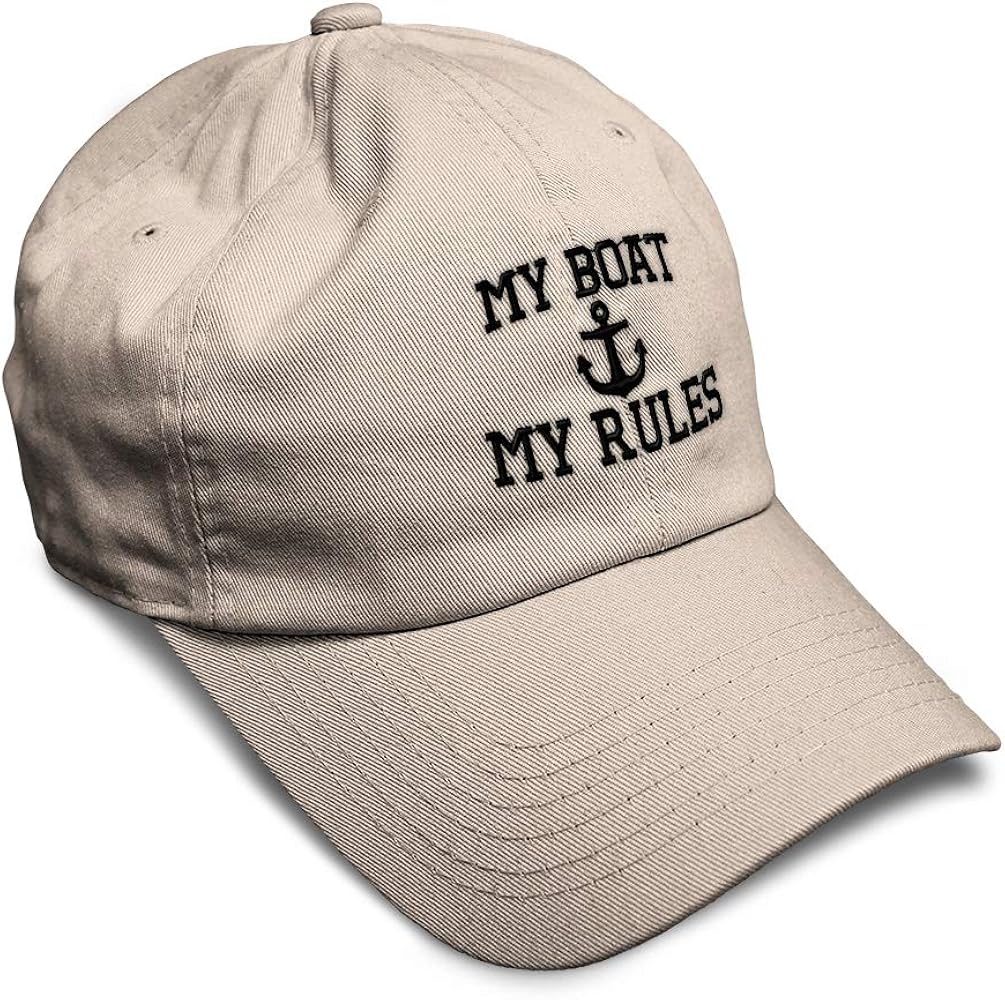 Soft Baseball Cap My Boat My Rules Anchor Captain B Funny Anchor Cotton Ship Dad Hats for Men & Women