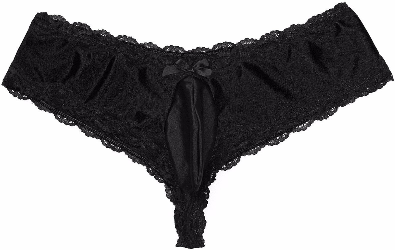 FEESHOW Men's Lace Bikini Briefs Sissy Pouch Underwear Hipster Crossdress Panties