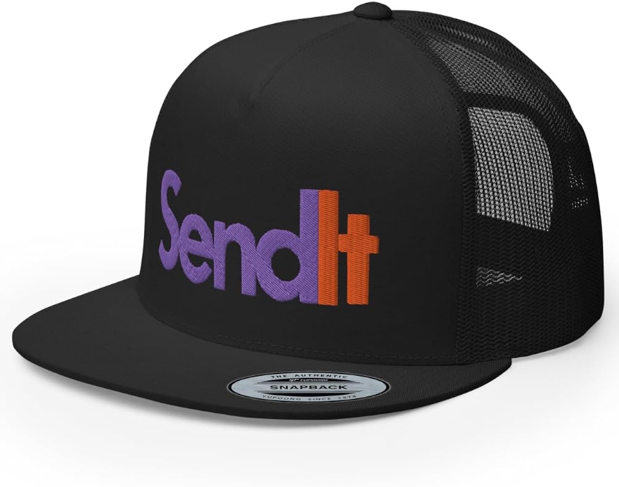 Send It Trucker Hat Funny Golf Flat Bill High Crown Adjustable Cap