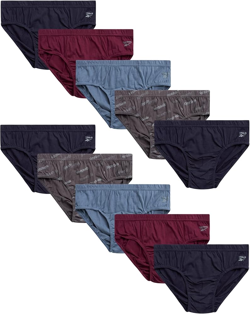 Reebok Men's Briefs - 10 Pack Soft Stretch Low Rise Mens Briefs with Contour Pouch - Classic Underwear Briefs for Men (S-XL)