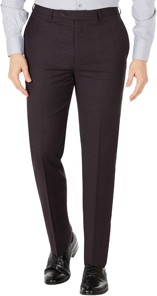 Calvin Klein Mens Jayden Wool Blend Skinny Fit Suit Pants Brown 34/32