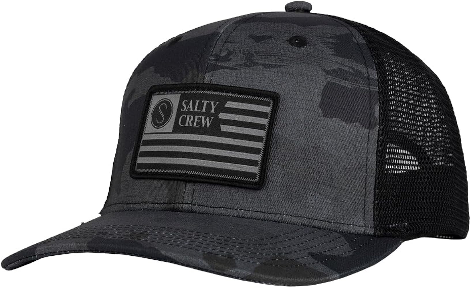 Salty Crew Men's Flag Logo Retro Trucker Hat - Unisex Adjustable Baseball Hat for Adults - Premium Cotton