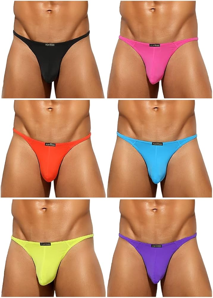 Arjen Kroos Mens Sexy G-String Pouch Underwear Low Rise Thong Bikini 6 Multipack