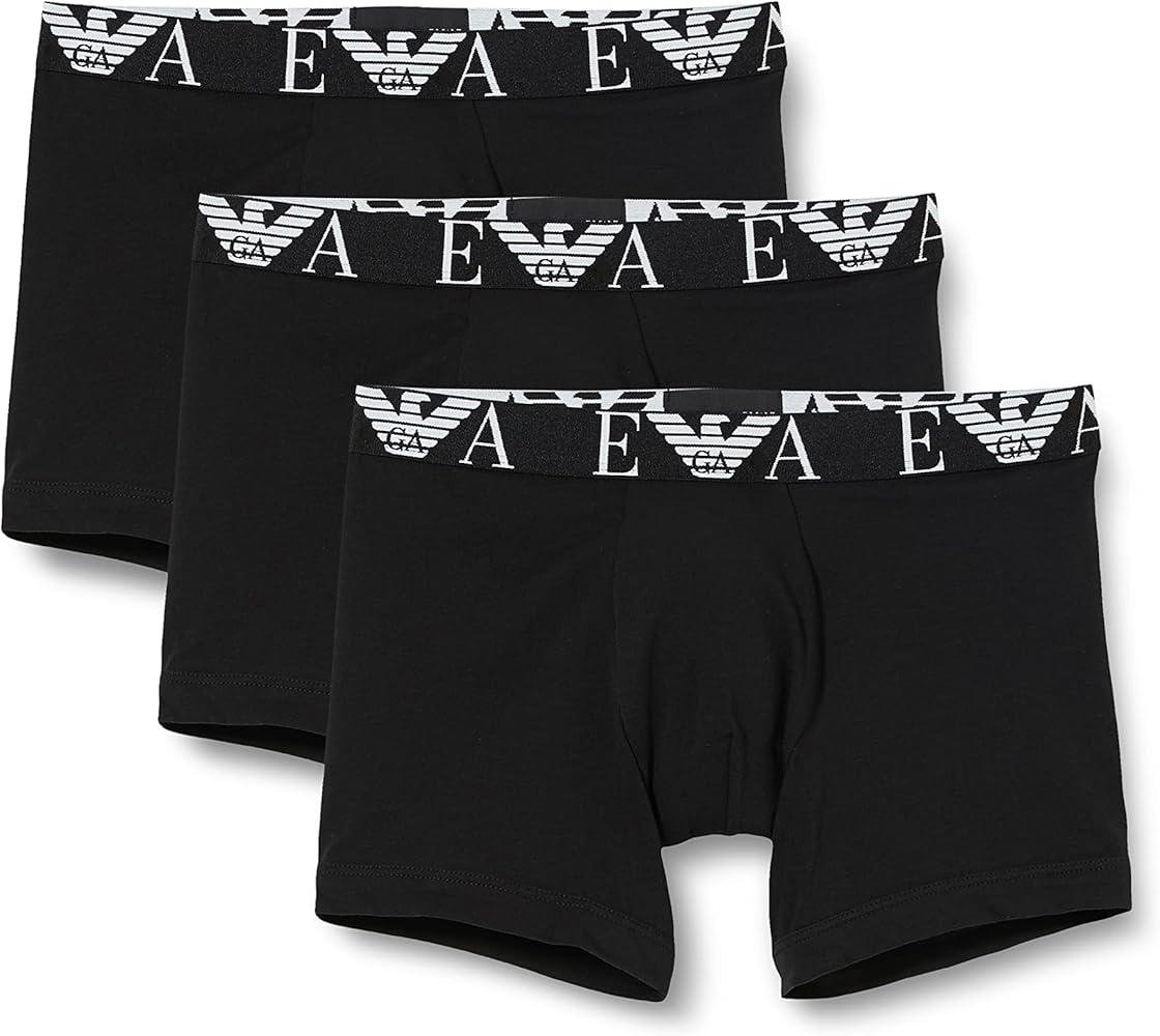 Emporio Armani Men's Monogram 3-Pack Boxer