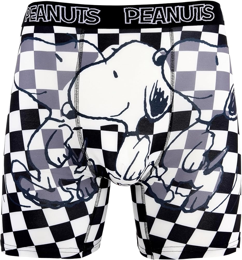 Peanuts Men's Boxer Briefs - No Fly, Anti-Chafing Stitching, Comfort Shaped/Cotton Lined Crotch