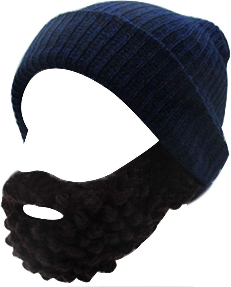 Men Women Beard Hats Warm Winter Knitted Beanie Caps Ski Hat