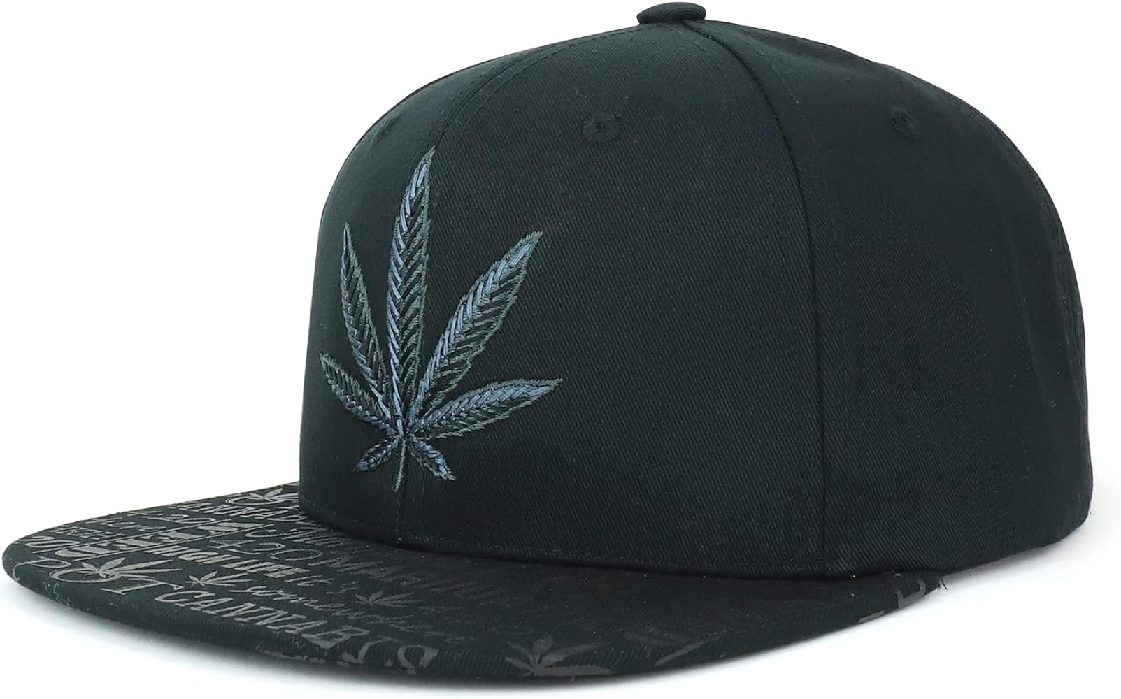 Trendy Apparel Shop Rasta Marijuana Leaf Weed 3D Embroidered Flat Bill Snapback Cap