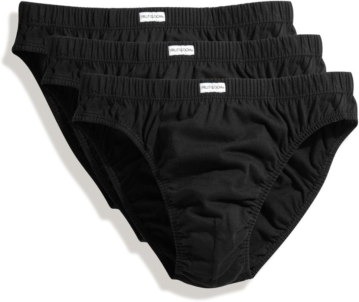 Fruit of the Loom mens Fruit of the Loom Mens Classic Slip 3 Pack Underwear Black S - Waist 30/32"