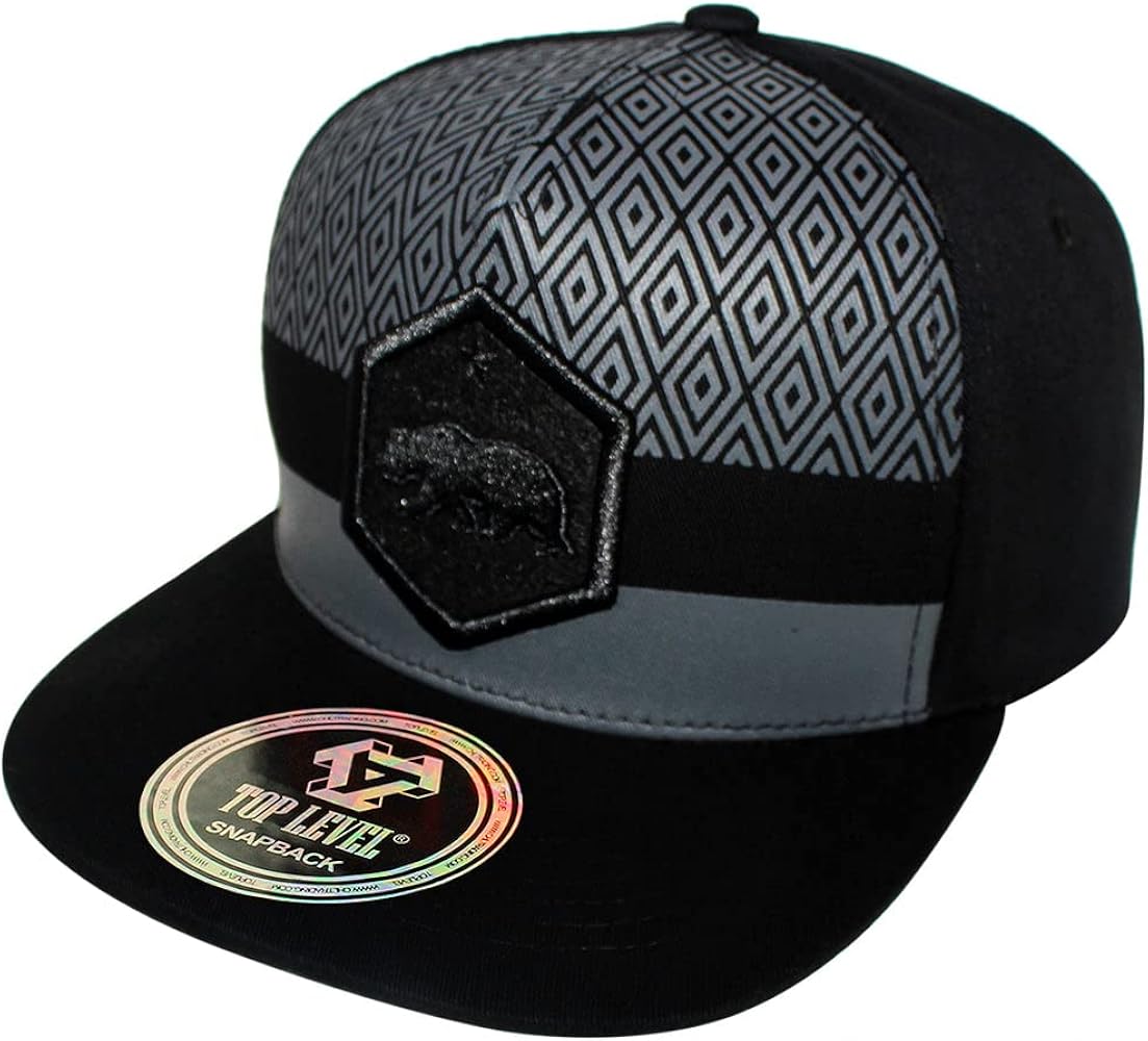 TOP Level Men's Adjustable Cotton Snapback Cap 8 (Various Unique Hat Designs Available)