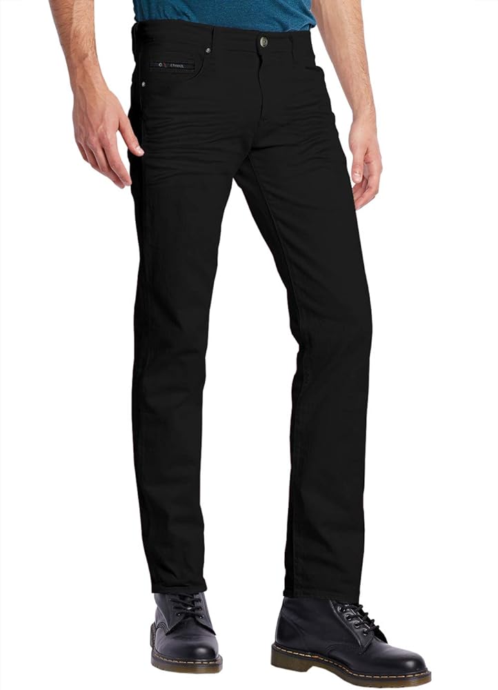 ETHANOL Men's Slim-Fit Comfort Stretch with 5 Pocket Design Straight Pants